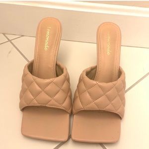 Quilted nude heels